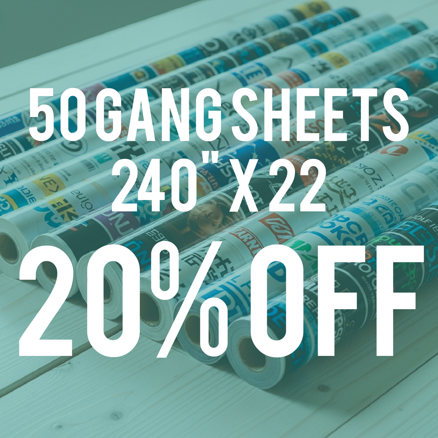 50 Gang Sheets 240" x 22